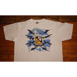 Vintage 90s BLUE ANGELS 50 Years Of The Blues XL White TShirt 1996 Sophos